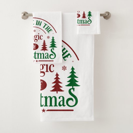 Believe In the Magic of Christmas White Bad Handdoek (Insitu)