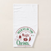 Believe In the Magic of Christmas White Bad Handdoek (Handdoek)