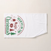 Believe In the Magic of Christmas White Bad Handdoek (Handdoek)