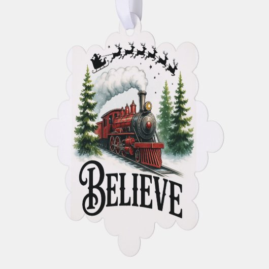 Believe in the Magic Train Ornament Kaart (Links)