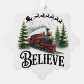 Believe in the Magic Train Ornament Kaart (Achterkant)