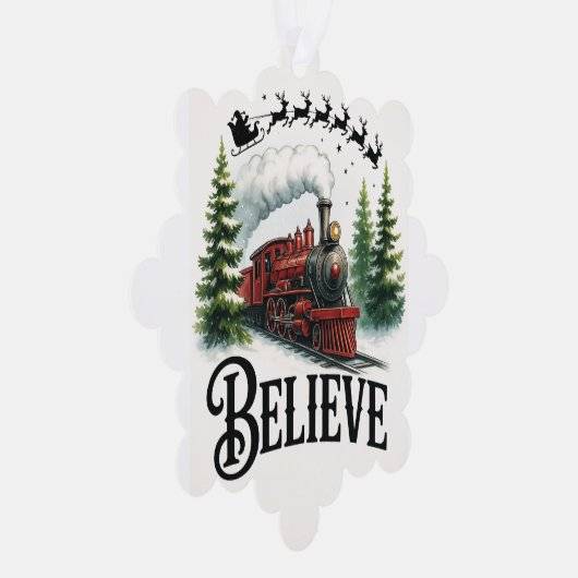 Believe in the Magic Train Ornament Kaart (Rechts)