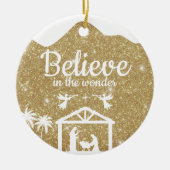 Believe in the wonder Manger Divine Passage ⛪️ 🎄 Keramisch Ornament (Voorkant)
