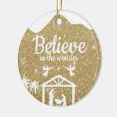 Believe in the wonder Manger Divine Passage ⛪️ 🎄 Keramisch Ornament (Links)