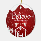 Believe in the wonder Manger Divine Passage ⛪️ 🎄 Keramisch Ornament (Links)