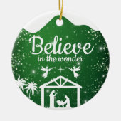 Believe in the wonder Manger Divine Passage ⛪️ 🎄 Keramisch Ornament (Voorkant)