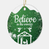 Believe in the wonder Manger Divine Passage ⛪️ 🎄 Keramisch Ornament (Links)
