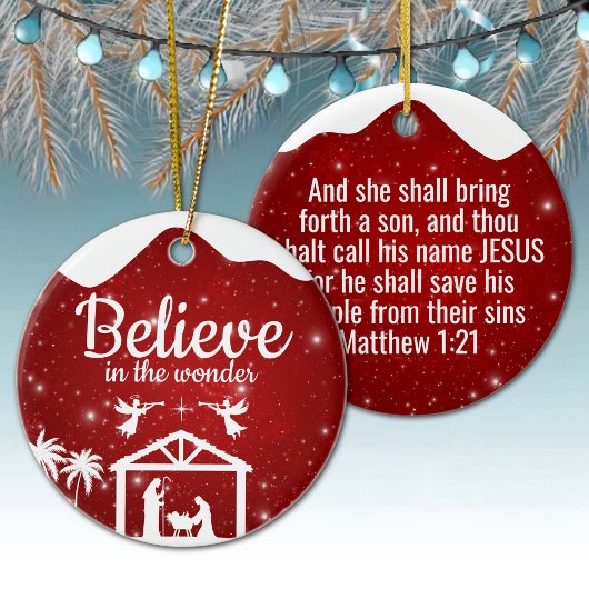 Believe in the wonder Manger Divine Passage ⛪️ 🎄 Keramisch Ornament