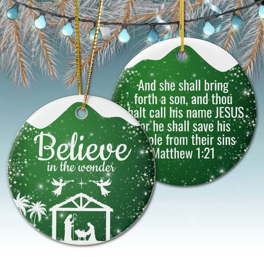Believe in the wonder Manger Divine Passage ⛪️ 🎄 Keramisch Ornament