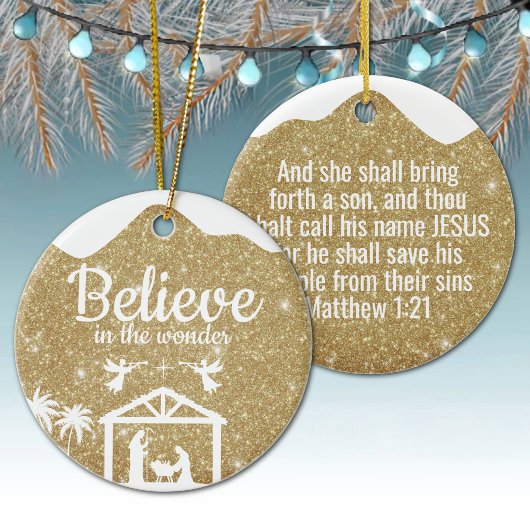 Believe in the wonder Manger Divine Passage ⛪️ 🎄 Keramisch Ornament