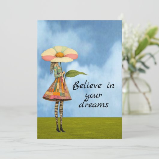 Believe in Your Dreams Flower Girl Kaart (Staand voorkant)