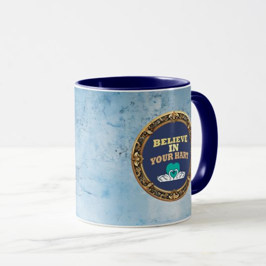 Believe in Your Hurt – Dark Blue Affirmation Mug Mok (Voorkant rechts)