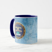 Believe in Your Hurt – Dark Blue Affirmation Mug Mok (Voorkant links)