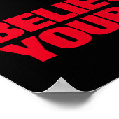 Believe in Yourself Black Red Grey Wolf Pop Art Poster (Hoek)