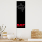 Believe in Yourself Black Red Grey Wolf Pop Art Poster (Keuken)