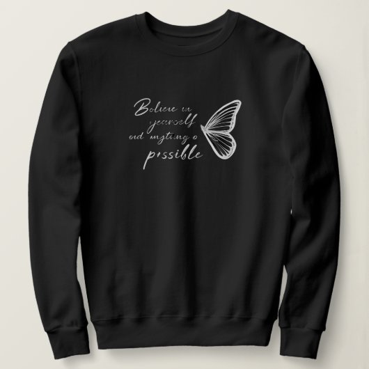 Believe in Yourself Butterfly Sweatshirt – Inspira (Design voorkant)
