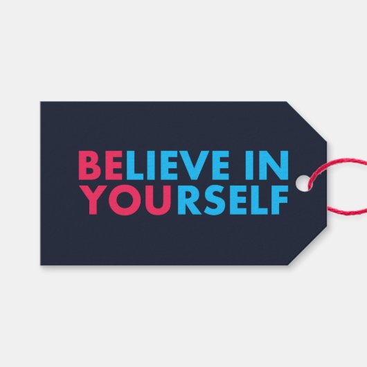 Believe in yourself cadeaulabel (Voorkant (Horizontaal))