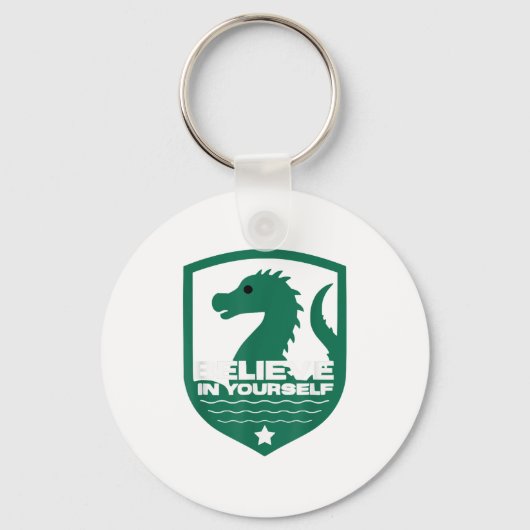 Believe In Yourself Funny Motivational Loch Ness M Sleutelhanger (Voorkant)