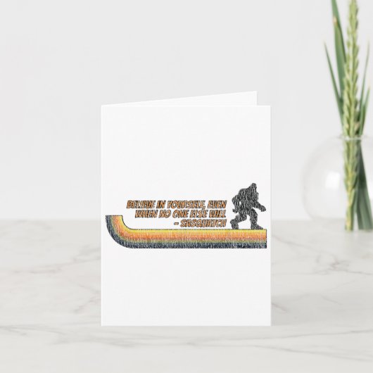 Believe In Yourself Funny Sasquatch Bigfoot  Kaart (Voorkant)
