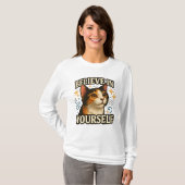 Believe in Yourself Inspirational Cat Design T-shirt (Voorkant volledig)