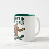  Believe In Yourself Motivation Art Tweekleurige Koffiemok (Voorkant rechts)