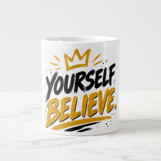 Believe in Yourself – Motivational Quote Mug Grote Koffiekop