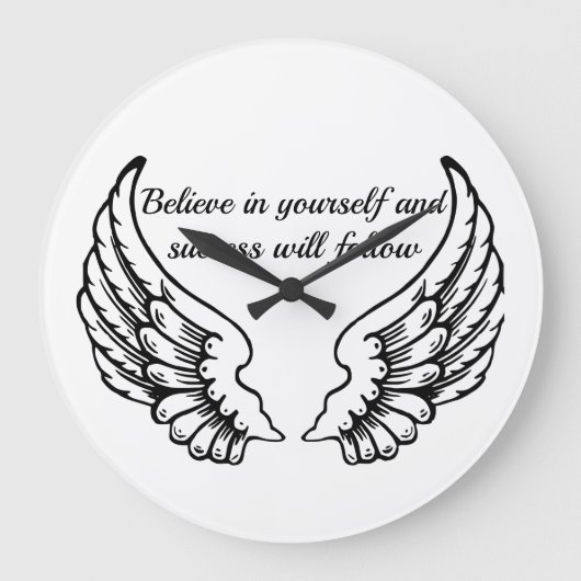 Believe In Yourself Motivational Wall Clock Grote Klok (Voorkant)
