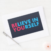 Believe in yourself rechthoekige sticker (Envelop)