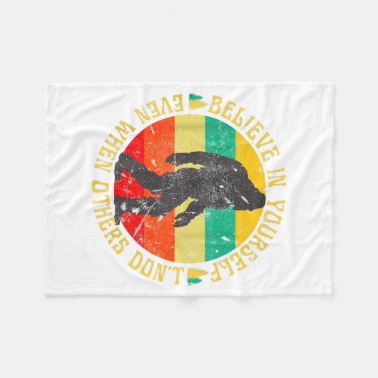 Believe In Yourself Sasquatch Funny Motivational B Fleece Deken (Voorkant (Horizontaal))