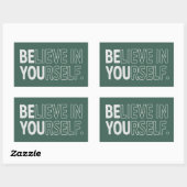 Believe In Yourself Teacher Motivational Positive  Rechthoekige Sticker (Vel)
