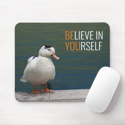Believe in Yourself White Duck Muismat (Met muis)