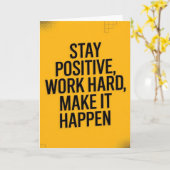 "BELIEVE" Inspirational Quote Card Kaart (Gele Bloem)