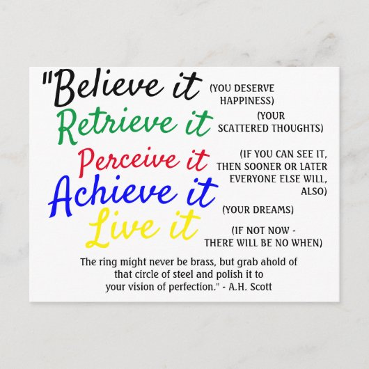 Believe It & Live It Collectie Briefkaart (Voorkant)