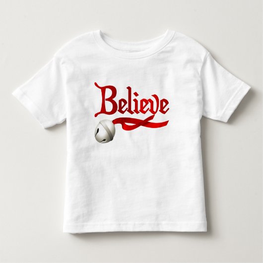 Believe Jingle Bell Kinder Shirts (Voorkant)