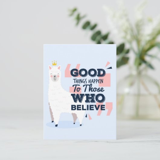 Believe Llama Briefkaart (Staand voorkant)