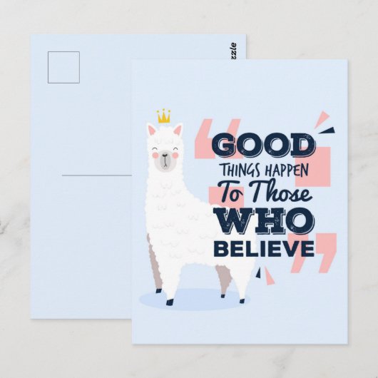 Believe Llama Briefkaart (Voorkant / Achterkant)