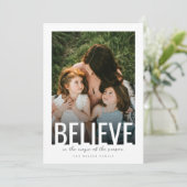 Believe Magic Holiday Photo Feestdagenkaart (Staand voorkant)