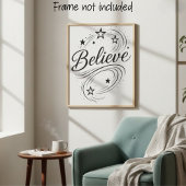 Believe Magical Stars - Boho Celestial Perfect Poster