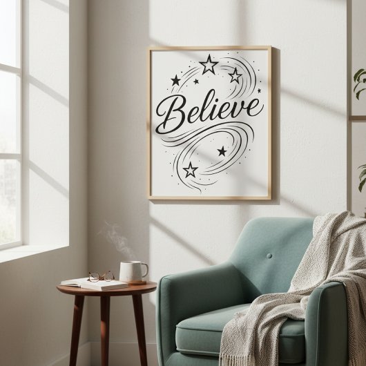 Believe Magical Stars - Boho Celestial Perfect Poster