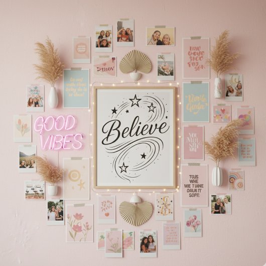Believe Magical Stars - Boho Celestial Perfect Poster