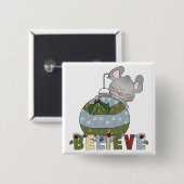 Believe Mouse Ornament T-shirts en geschenken Vierkante Button 5,1 Cm (Voorkant /achterkant)