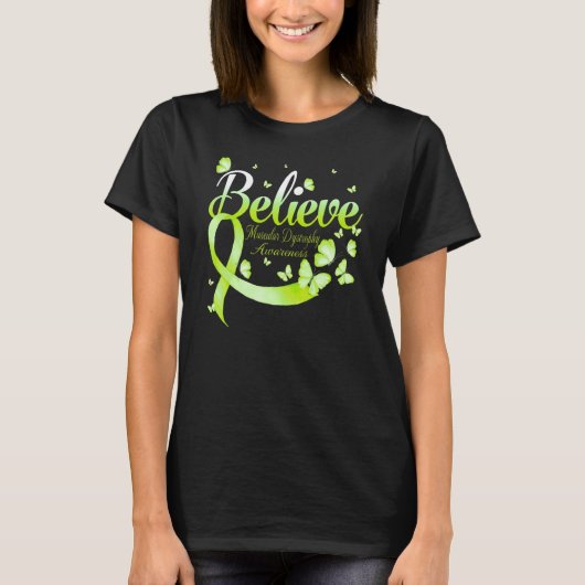 Believe Muscular Dystrophy Awareness Butterfly T-shirt (Voorkant)