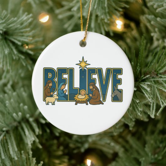Believe nativity Ornament (Boom)