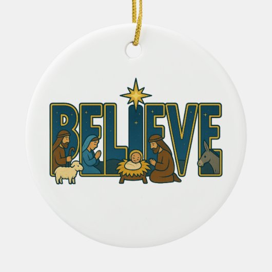 Believe nativity Ornament (Voorkant)