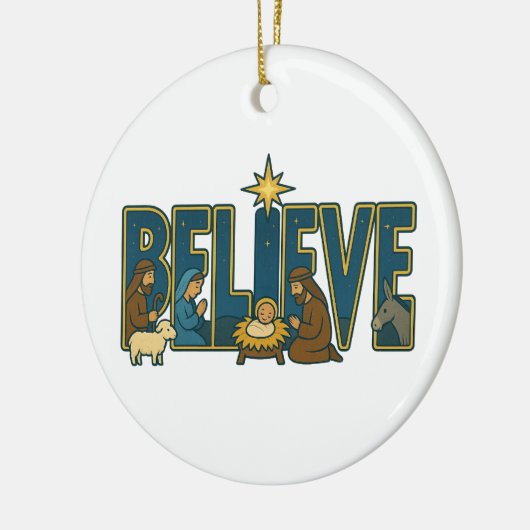 Believe nativity Ornament (Links)