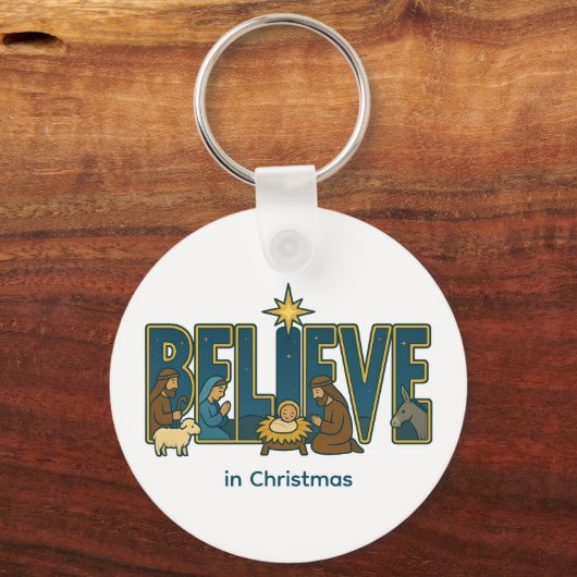 Believe nativity Ornament Sleutelhanger (Voorkant)