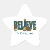 Believe nativity  ster sticker (Voorkant)