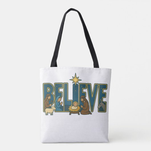 Believe Nativity  Tote Bag (Achterkant)