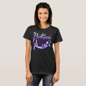 Believe PANCREATIC CANCER Butterfly T-shirt (Voorkant volledig)