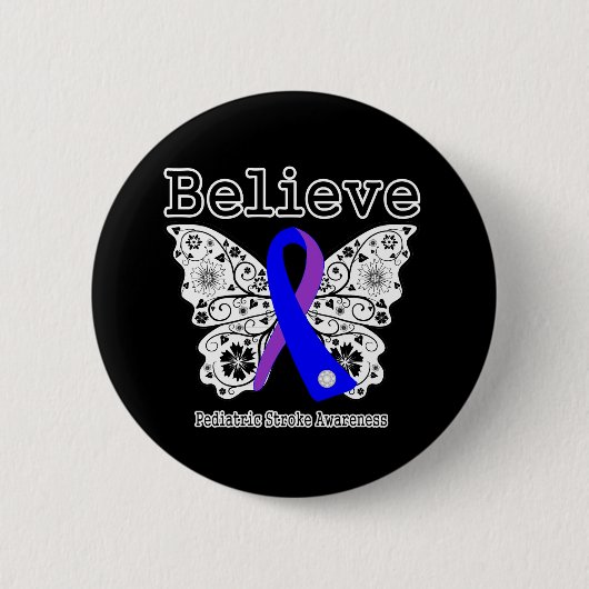Believe Pediatric Stroke Awareness Ronde Button 5,7 Cm (Voorkant)